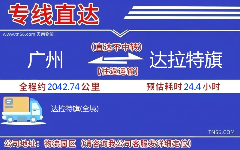 廣州到達拉特旗物流公司