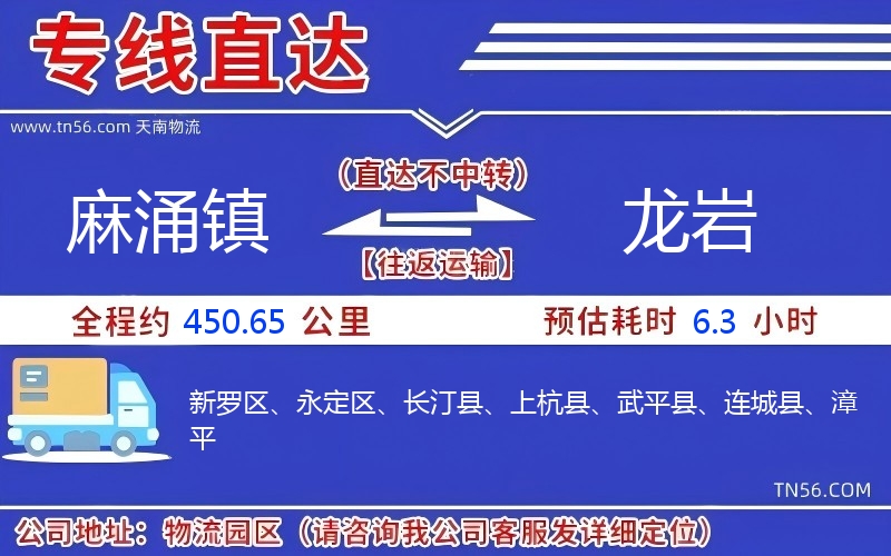 麻涌鎮(zhèn)到龍巖物流公司