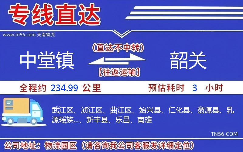 中堂鎮(zhèn)到韶關(guān)物流公司