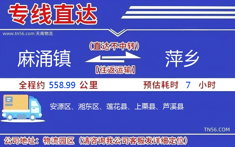 麻涌鎮(zhèn)到萍鄉(xiāng)物流公司