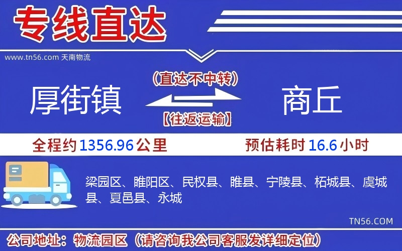 厚街鎮(zhèn)到商丘物流公司