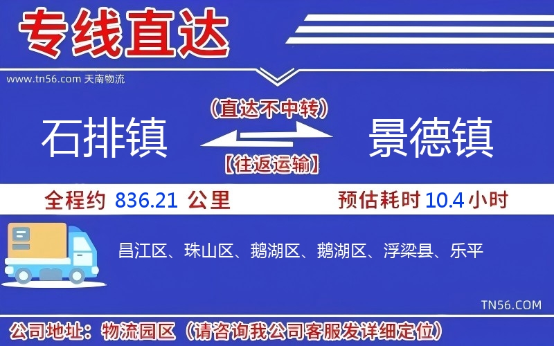 石排鎮(zhèn)到景德鎮(zhèn)物流公司
