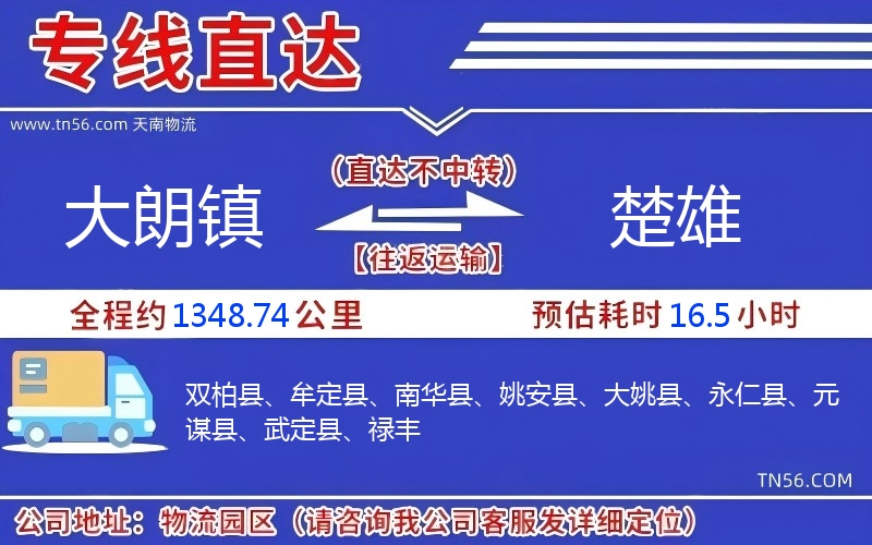 大朗鎮(zhèn)到楚雄物流公司
