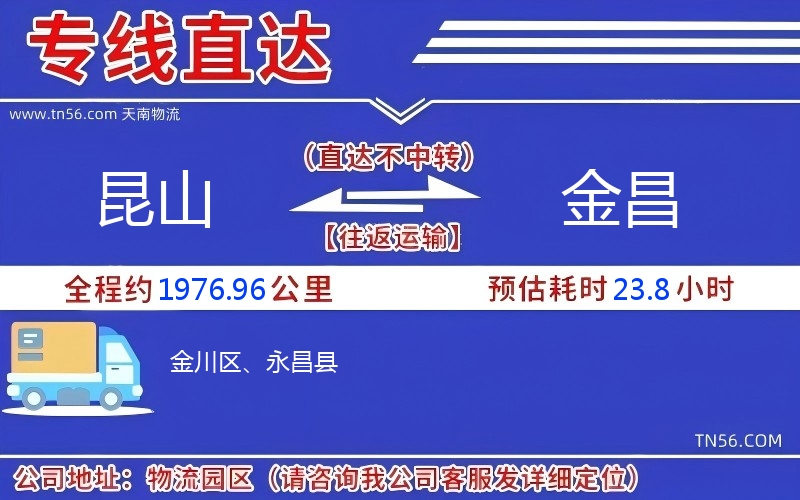 昆山到金昌物流公司